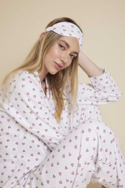 Clearance Marie Chantal Ensemble Pyjama Et Masque De Sommeil Love Heart - Adulte Blanc