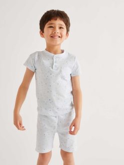 New Marie Chantal Pyjama Court Star & Crown - Enfant Bleu