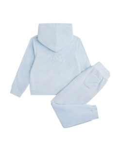 Best Marie Chantal Ensemble De Detente En Velours Tino Crown Enfant Dusty Blue