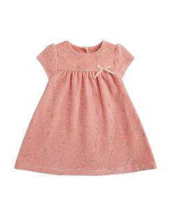 Best Marie Chantal Robe En Velours Aile D'Ange - Bebe Rose Poudre