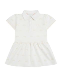 Hot Marie Chantal Robe Polo Imprimee Ailes D'Ange - Blanc Bebe Et Or