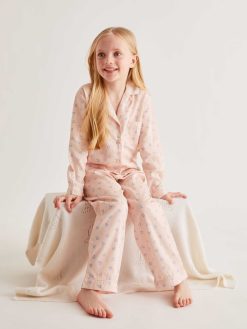 Clearance Marie Chantal Pyjama En Coton Tisse Coeur D'Amour - Rose Enfant