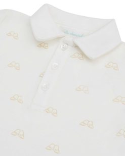 Hot Marie Chantal Robe Polo Imprime Aile D'Ange - Enfant Blanc & Or