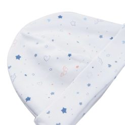 Clearance Marie Chantal Ensemble Bonnet, Bavoir Et Mitaines Imprime Etoile Et Couronne - Bleu