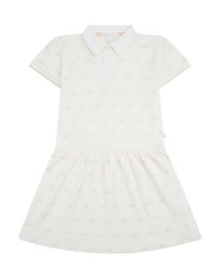 Hot Marie Chantal Robe Polo Imprime Aile D'Ange - Enfant Blanc & Or