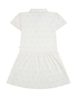 Hot Marie Chantal Robe Polo Imprime Aile D'Ange - Enfant Blanc & Or