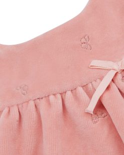 Best Marie Chantal Robe En Velours Aile D'Ange - Bebe Rose Poudre