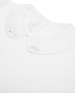 Online Marie Chantal T-Shirt Col Claudine Aile D'Ange - Enfant Blanc & Or