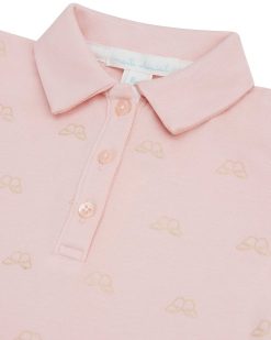 New Marie Chantal Robe Polo Imprimee Ailes D'Ange - Rose Bebe Et Or