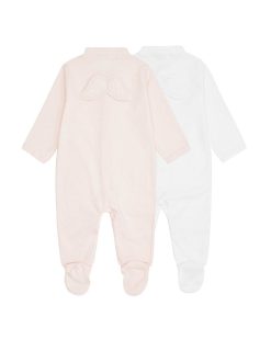 Clearance Marie Chantal Lot De Deux Dors-Bien En Pointelle Ailes D'Ange - Rose Et Blanc